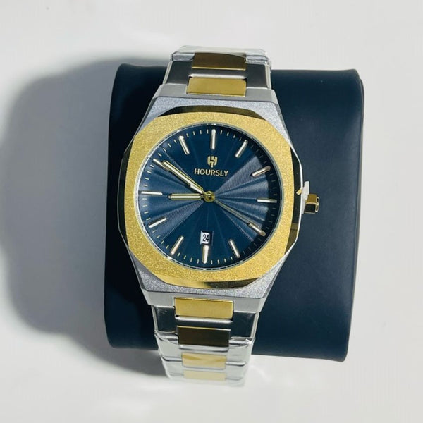 Hoursly Silver and Golden Men's Stainless Steel Watch