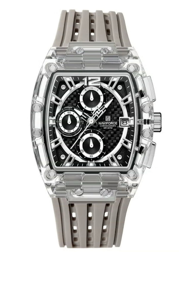 Naviforce NF7105 Transparent Waterproof Men's Watch (Grey)